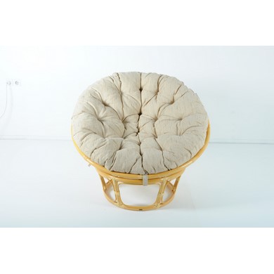 Кресло Papasan (в комплекте белая подушка) 23-01 натуральный ротанг, мед