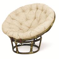Кресло Papasan (в комплекте белая подушка) 23-01 натуральный ротанг, олива