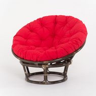 Кресло Papasan (в комплекте красная подушка) 23-01 натуральный ротанг, темный коньяк