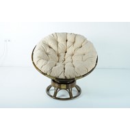 Кресло-качалка Papasan (в комплекте белая подушка) 23-01B натуральный ротанг, олива