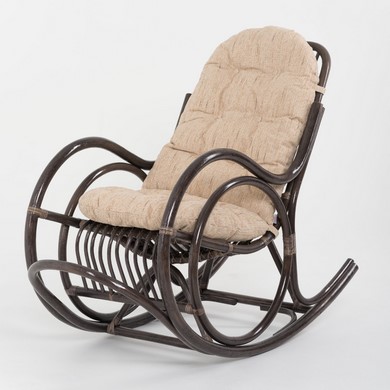 Кресло-качалка ( подушка в комплекте) 05-04 натуральный ротанг, темный коньяк